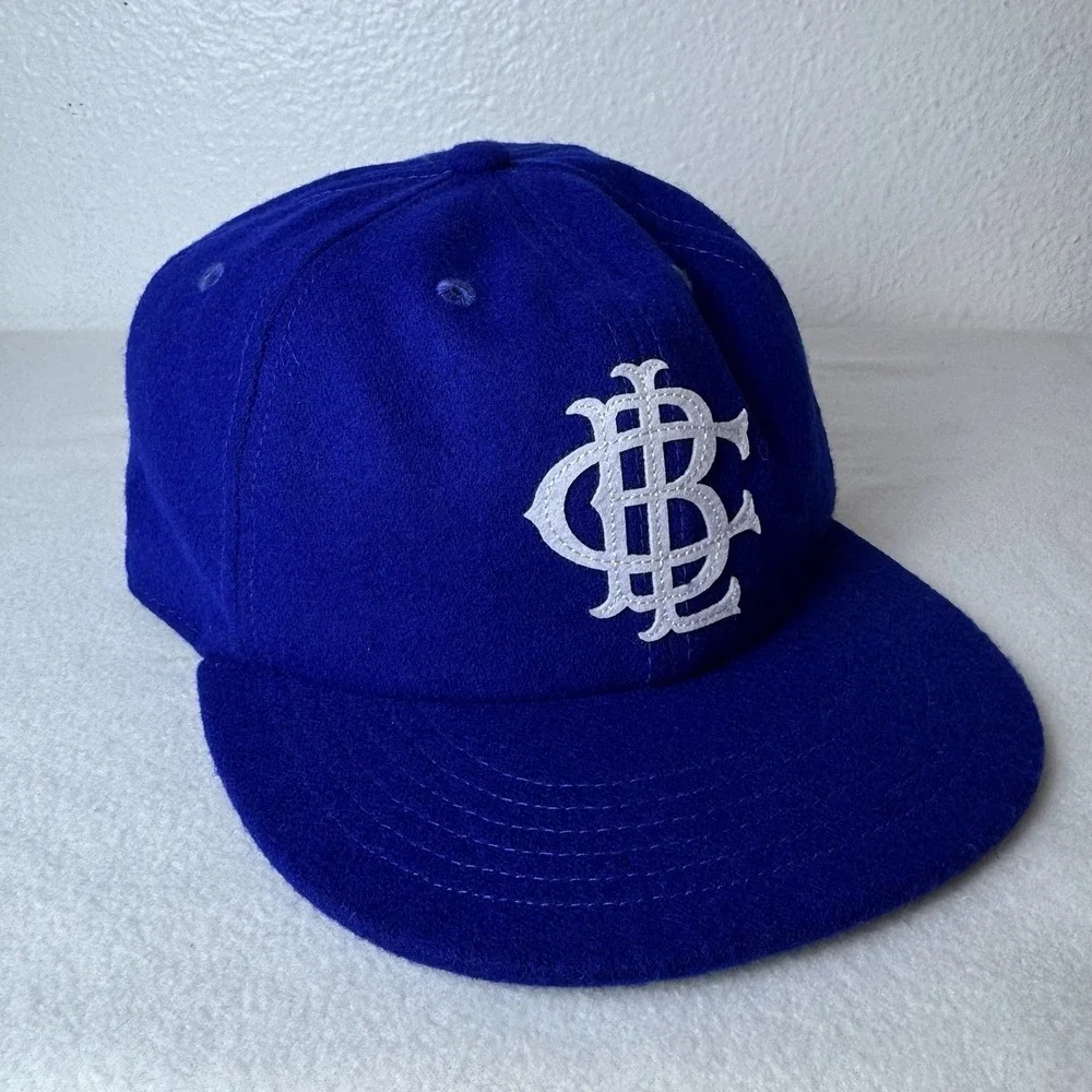 Big League Chew Official League Wool Hat Cap Adjustable Leather Strapback Blue